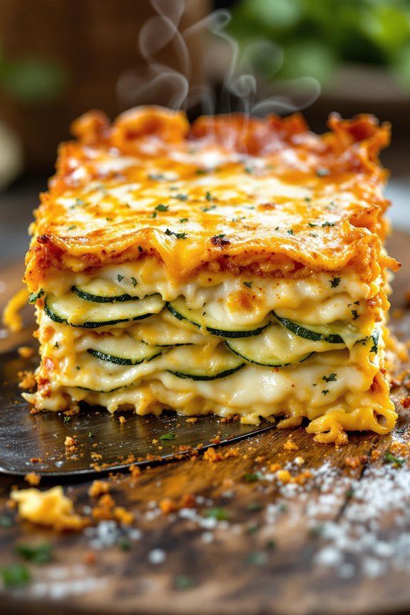 savory zucchini lasagna preparation