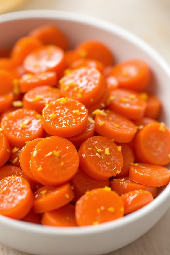 citrus glazed steamed carrots