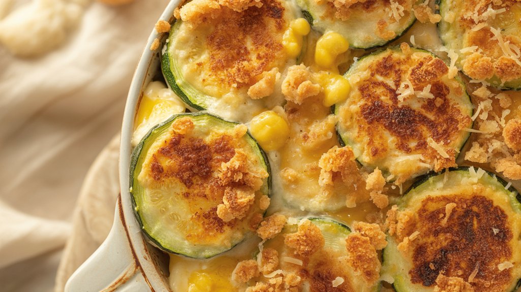 buttery garlic breadcrumb zucchini